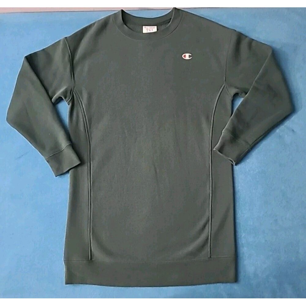 Vintage Champion Reverse Weave Sweatshirt Green Crewneck Pullover Size M Blank
